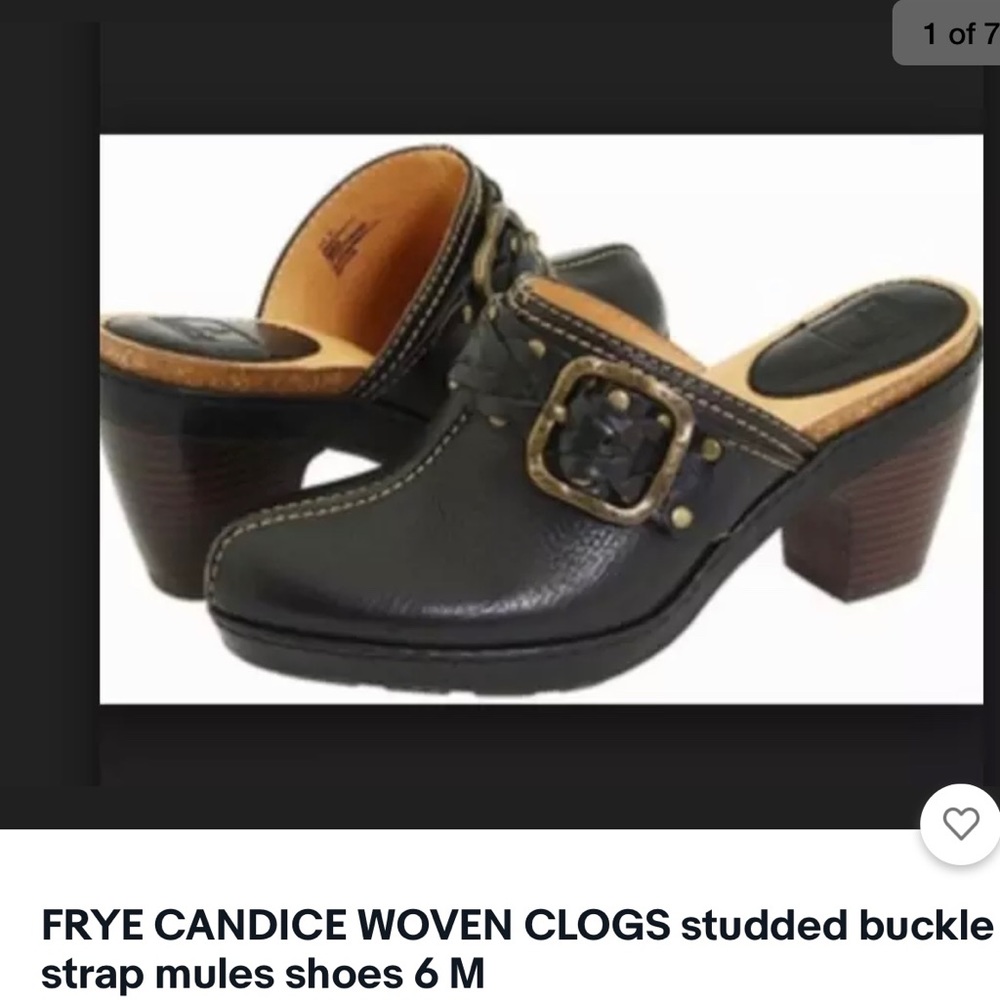 FRYE CANDICE woven studded belted mules shoes 6